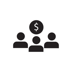 Three figures representing community engagement and financial growth in modern society