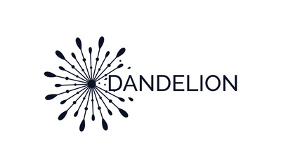 Obraz premium Dandelion Flower Logo Icon Design Template. Elegant, Luxury, Modern Vector Illustration
