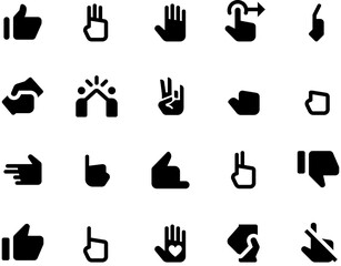 Set of Hand Gestures icons	
