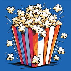 comic style popcorn illustration for graphic design