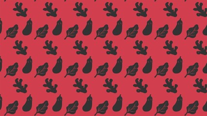 Seamless vegetables and fruits pattern design