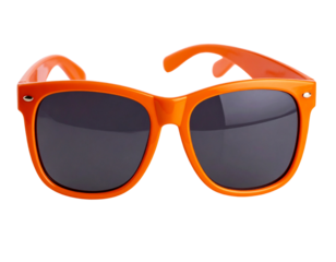 Bold Orange Sunglasses with Retro Vibes, Isolated PNG File