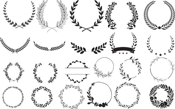 set of laurel wreaths