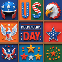 USA Independence Day American Flag Celebration Graphic