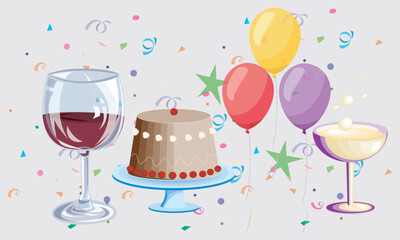 party balloons isolated on transparent background
