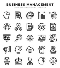 Business Management Lineal icons collection. Lineal icons pack. Vector illustration