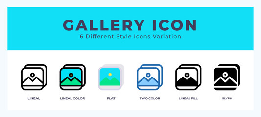 Gallery icon set. Design elements for logo