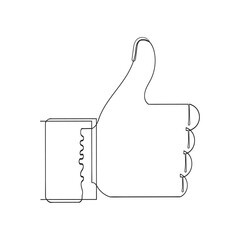 Obraz premium continuous line drawing Thumbs up or Like vector
