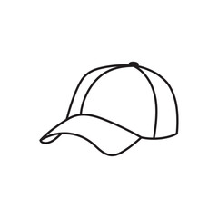 Baseball cap line art icon black illustration