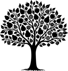 Obraz premium Romantic Heart Tree Couple Under vector design