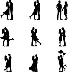 Fototapeta premium Romantic Couple Art Vector Collection bundle