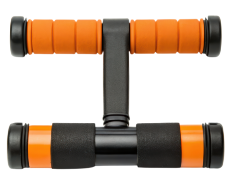 Pair of Metal Exercise Bars for Push-Up Workouts on a transparent background