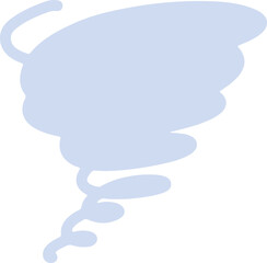A dramatic hand-drawn tornado swirl icon in pastel tones. Suitable for storm alerts, emergency visuals, and powerful weather symbols.