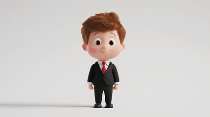 animation of a little boy wearing a neat office shirt