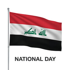 Iraqi flag waving national day celebration
