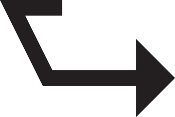 Black arrow pointing to the right on white background