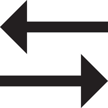 Two black horizontal arrows pointing left and right