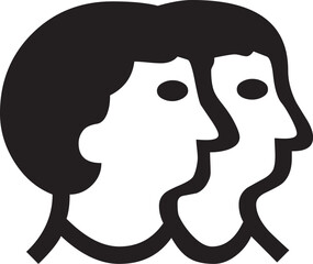 Stylized human face in profile line art