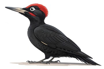 Obraz premium Red-winged blackbird isolated in nature with distinctive black wings, beak, and feathers