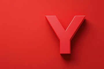 Obraz premium A red letter Y is on a red background