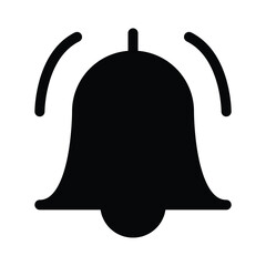 Solid black bell notification icon vector illustration PNG