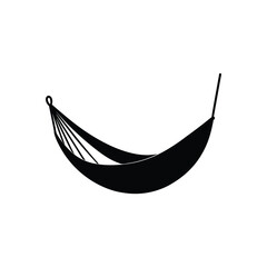 A hammock silhouette vector art illustration