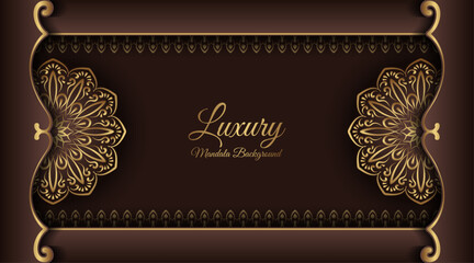 Luxury background with golden mandala ornament
