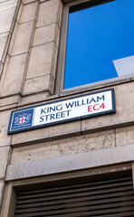 Fototapeta premium King William Street Sign in London
