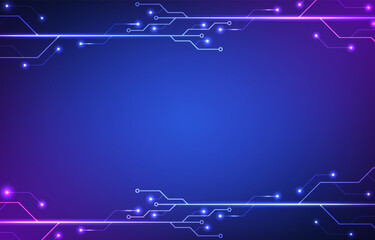 Digital technology futuristic circuit board background with data, future, network, electronic, system, robotics, machine learning concept.