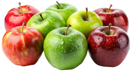 Fresh and Colorful Apples A Vibrant Still Life of Red Delicious and Granny Smith Varieties on a Black Background