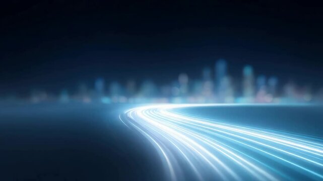 A technologically advanced city with continuously developing infrastructure. Beautiful lights radiating from the city in a stunning display.