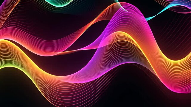 vibrant neon sound wave. abstract music background