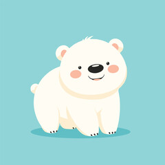 Cute Polar Bear Illustration for Kids Wall Design