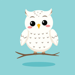 Cute Snow Owl Illustration for Kids Wall Design