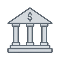 Bank Building Icon – Transparent Background