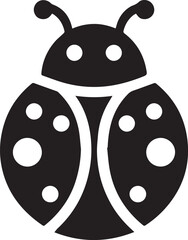Minimalist Ladybug Silhouette Vector with Eight White Spots – Insect Illustration