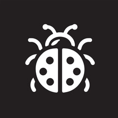 Minimalist Ladybug Silhouette Vector with Eight White Spots – Insect Illustration