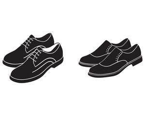 oxford shoes icon silhouette vector illustration