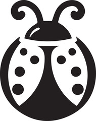 Minimalist Ladybug Silhouette Vector with Eight White Spots – Insect Illustration
