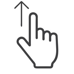 Swipe Up Gesture Icon for Mobile App Interfaces, Touch Screen Tutorials, User Experience Design, Navigation Guides and Interactive Digital Manual Graphics
