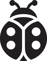Minimalist Ladybug Silhouette Vector with Eight White Spots – Insect Illustration