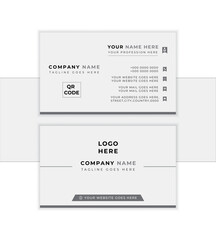 Modern business card template with dark grey & white colors. vector abstract creative Stock Vector 
