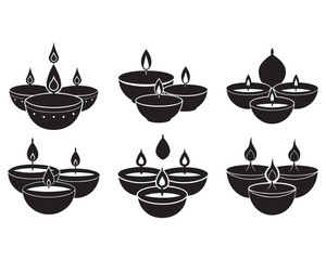 Big red decorative Clay diya or Oil Lamp lit during diwali festival. Selective focus