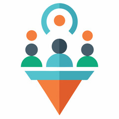 Lead generation outline icon on white background