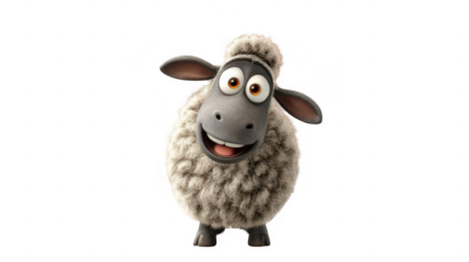 Animated sheep character portrait