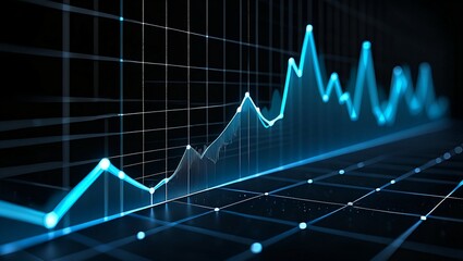 Naklejka premium Dynamic Stock Market Graph Visualizing Growth and Fluctuations