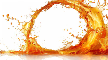 Splash of olive or engine oil arranged in circle on white .jpeg