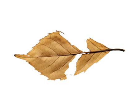 Dry leaves on transparent background