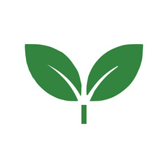 Green leaf plant and tree icon representing nature, eco, and growth