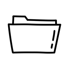 File folder line icon with hand drawn style